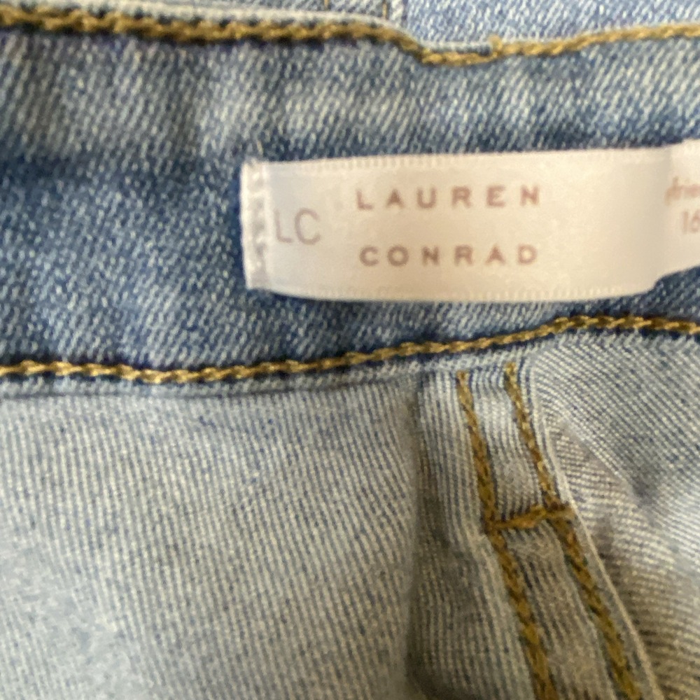 Lauren Conrad Jeans Women 16L Blue Denim Light Wash Distressed Boyfriend Grunge - Picture 6 of 12